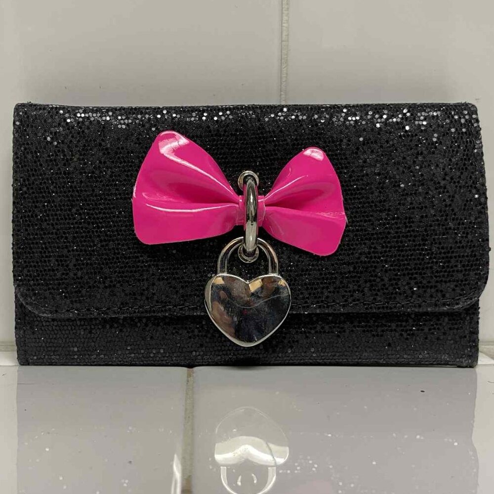 Claire's black sequin wallet